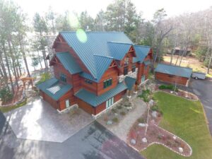 Overhead view of brand new home