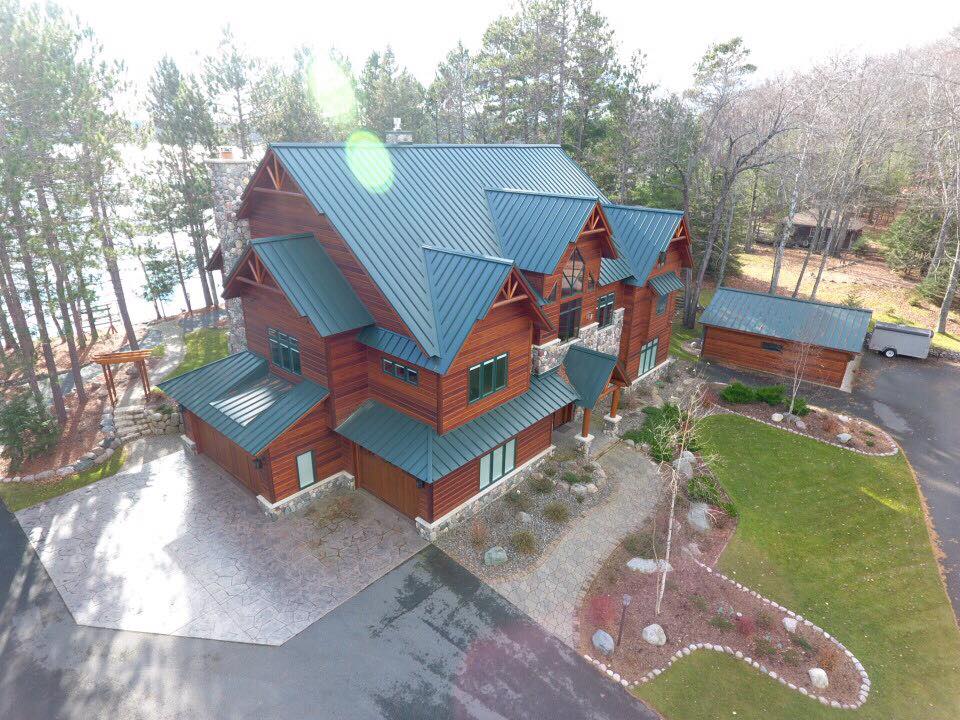 Overhead view of brand new home